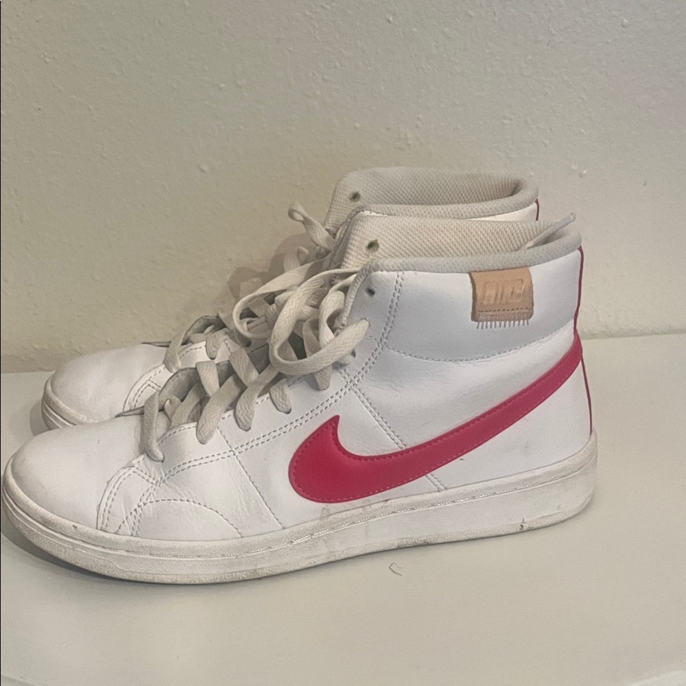 Nike White and Pink High Tops